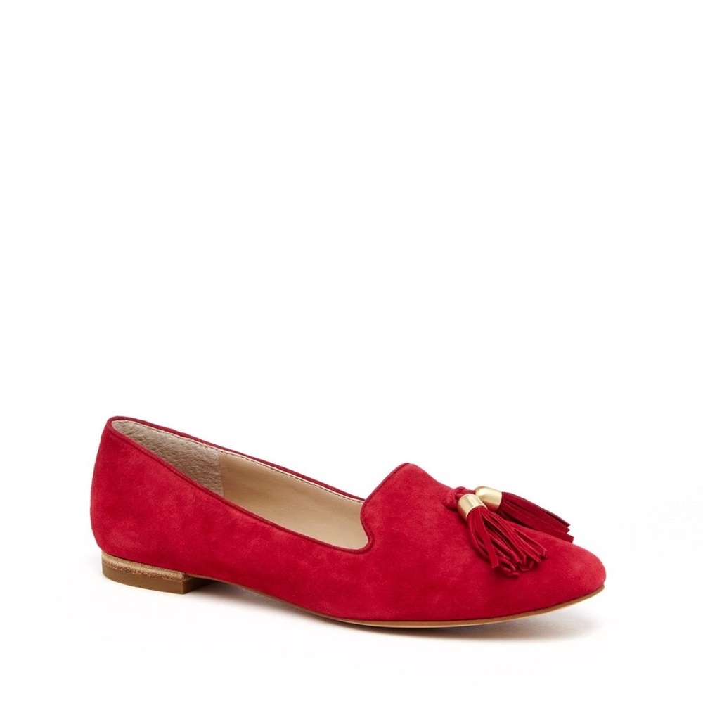Sole Society Red Ceara tassel suede loafers